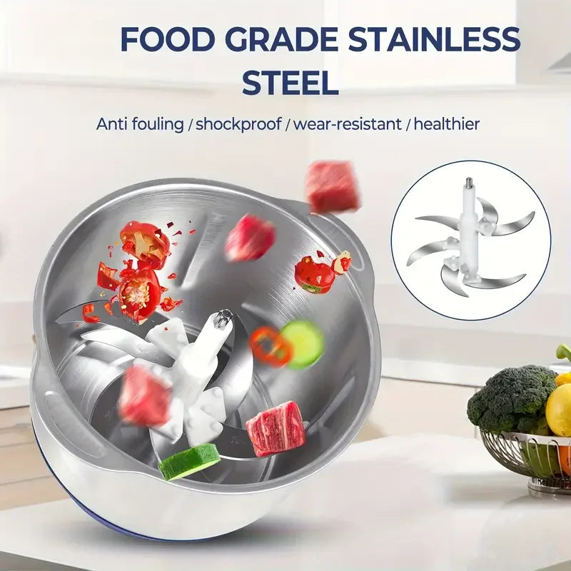 2L3L5LElectric Meat Grinder 304 Stainless Steel Multifunctional Vegetable Slicer Chopper Mincer Baby Food Processor 220V EU Plug