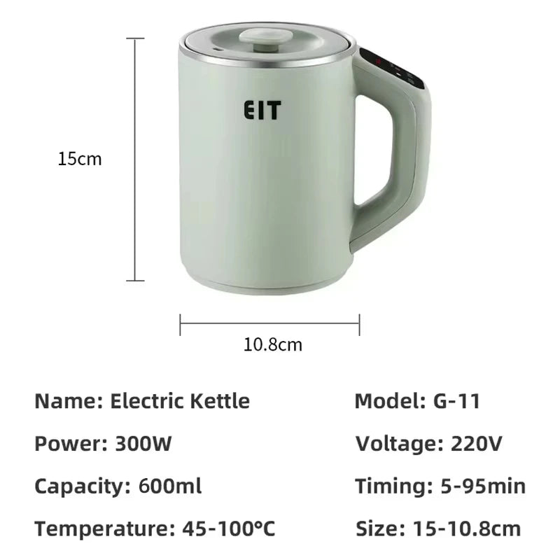 600ml Electric Kettle Health Preserving Pot Boiled Water Tea Pot Multicooker Electric Heating Cup Desktop Stew Cup 220V
