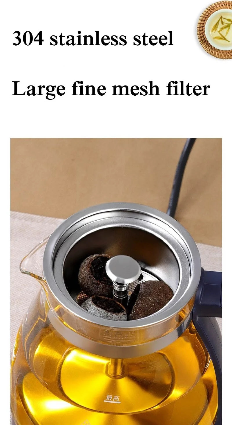 1L Electric Kettle Heat-resistant Glass Tea Infuser Pot With Filter  Automatic Steam Spray Borosilicate glass Teapot Health Pot