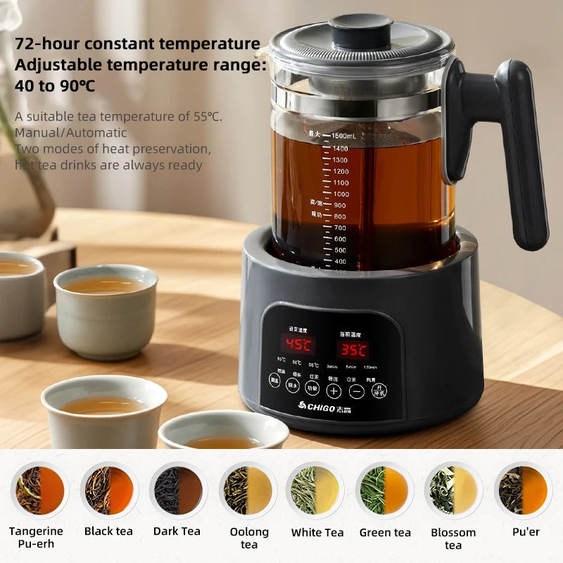 1500ml Steam Spray Tea Kettle Baby Constant Temperature Milk Regulator Multifunctional Electric Kettle 72h Thermostatic Kettle