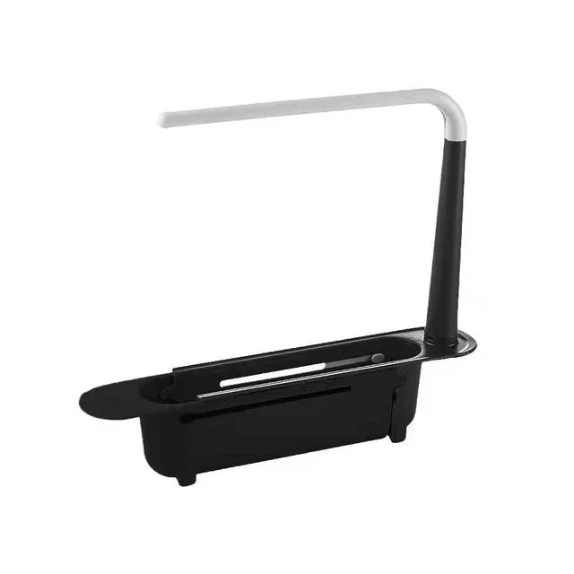 Kitchen Telescopic Sink Organizer Rack Telescopic Faucet Organizer for Soap Towel Sponge Storage Adjustable Shelf Storage Rack