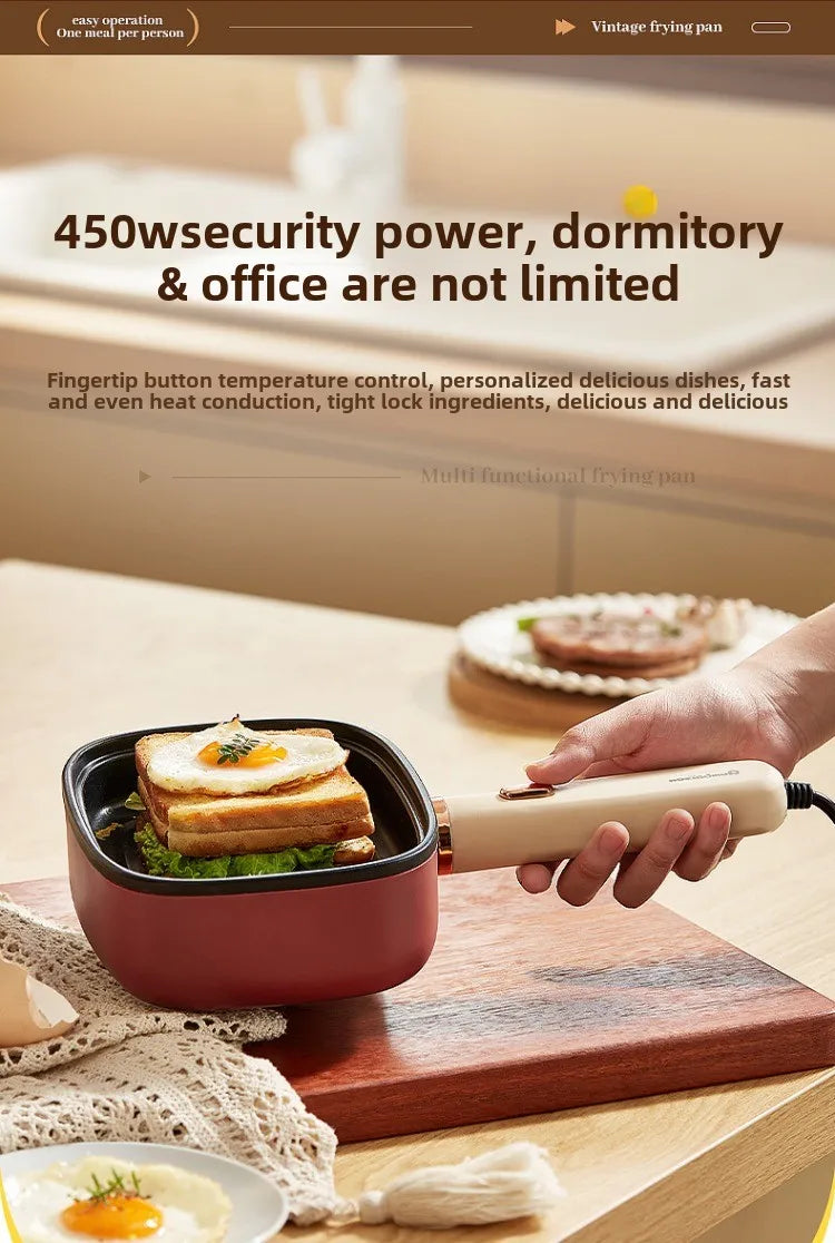 220V Non-stick Electric Steak Egg Frying Pan Home Appliance Multi Cooker for Breakfast