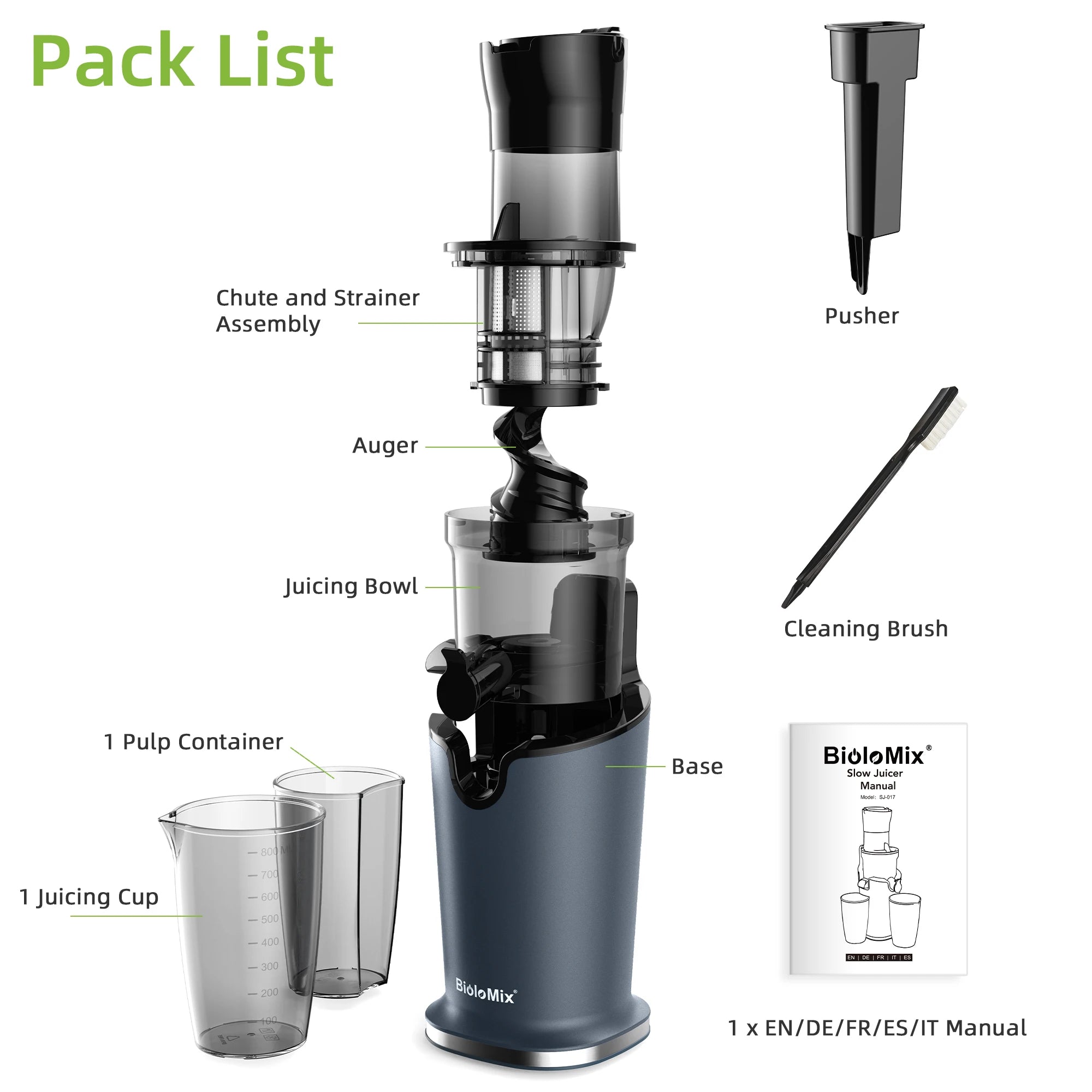 BioloMix Cold Press Juicer with 78mm Feed Chute