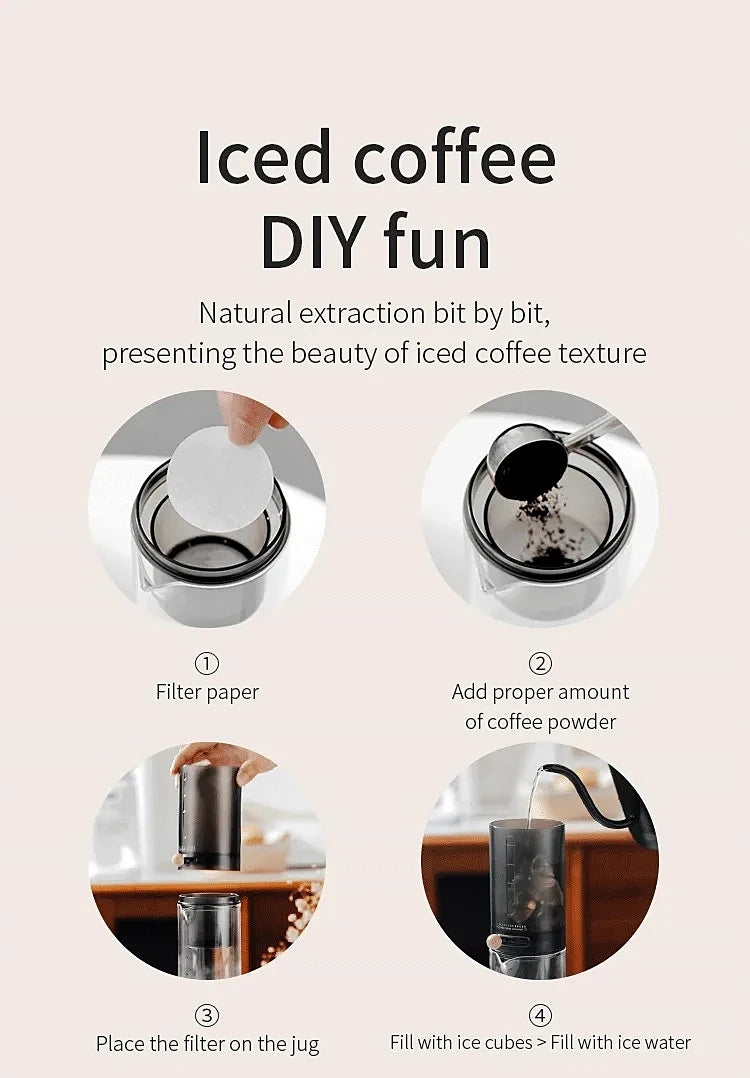 Protable Glass Drip Filter Ice Drop Coffee Maker