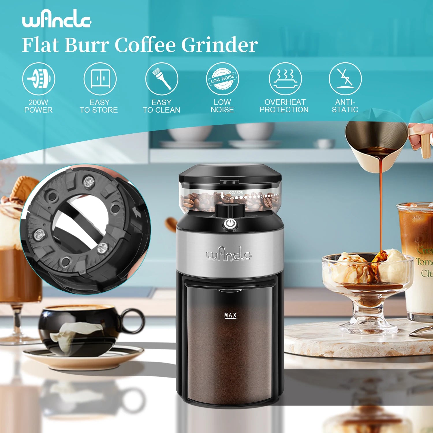 Wancle Burr Coffee Grinder