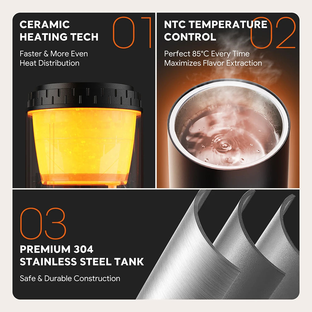 RECAFIM Wireless Electric Portable Espresso Coffee Machine for Car Home Camping Coffee Maker Fit Nespresso Dolce Capsule Powder