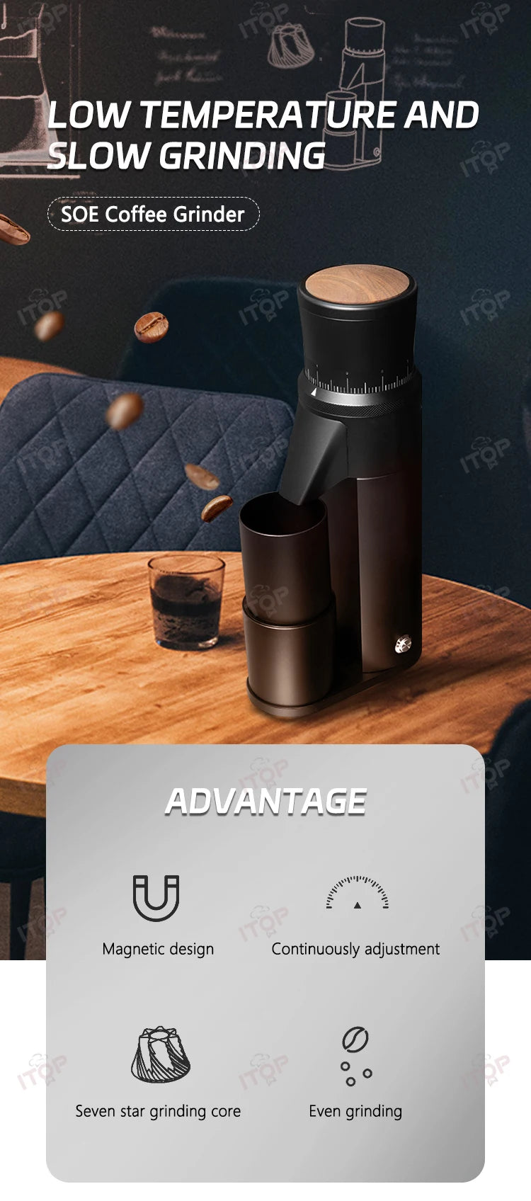 Coffee Grinder 48mm 7-core Stainless