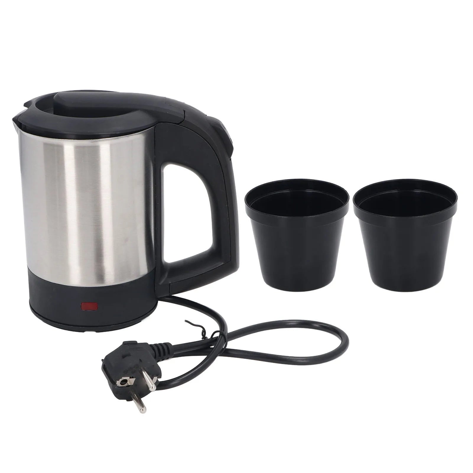 Electric Kettle 1000W 0.5L Stainless Steel Auto Shutoff Boil Dry Protection Water Boiler Heater with 2 Cups for Home