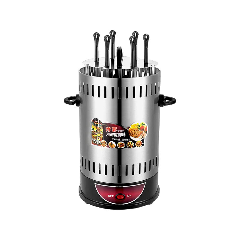 Electric Smokeless Vertical BBQ Grill Making Machine Meat Rotary Kebab Skewer Machine