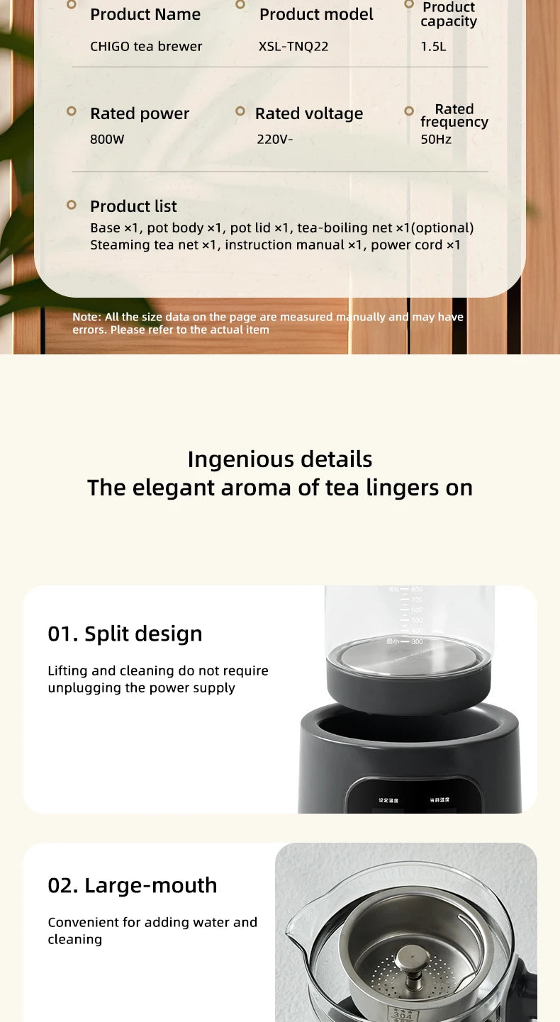 1500ml Steam Spray Tea Kettle Baby Constant Temperature Milk Regulator Multifunctional Electric Kettle 72h Thermostatic Kettle