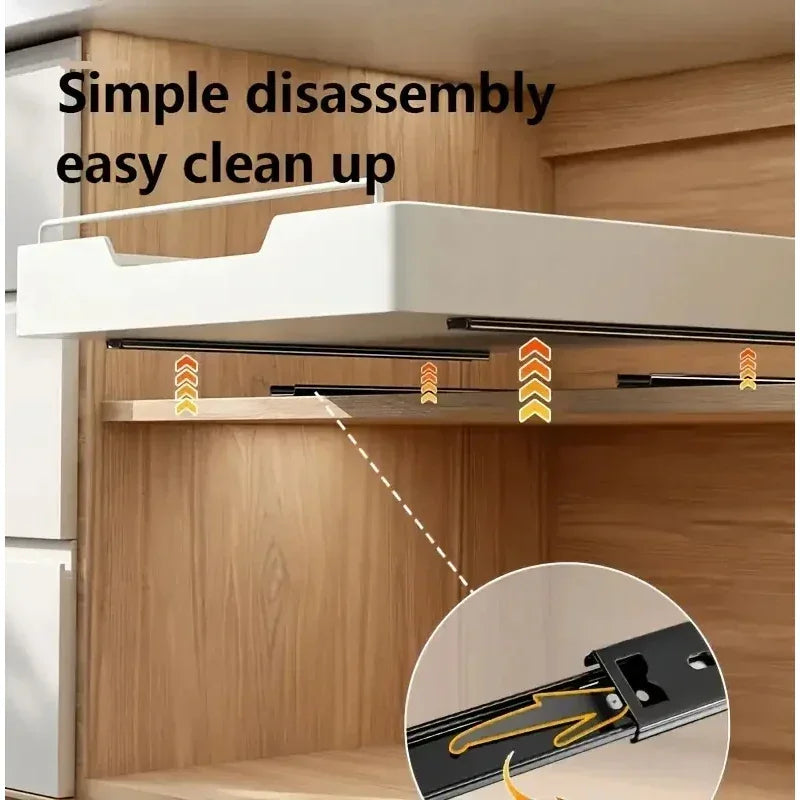 Kitchen Under Sink Pull Out Organizer, Sliding Pantry Cabinet Storage Tray, Space Saving Shelf Organizer