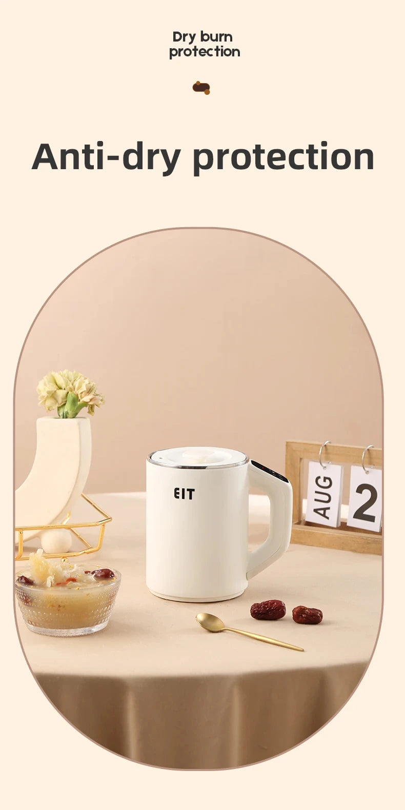 600ml Electric Kettle Health Preserving Pot Boiled Water Tea Pot Multicooker Electric Heating Cup Desktop Stew Cup 220V