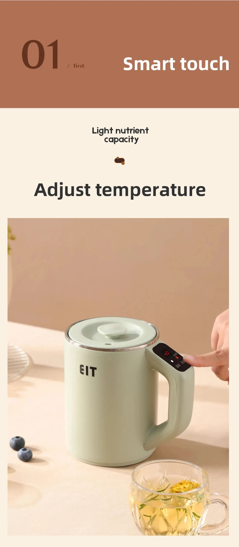 600ml Electric Kettle Health Preserving Pot Boiled Water Tea Pot Multicooker Electric Heating Cup Desktop Stew Cup 220V