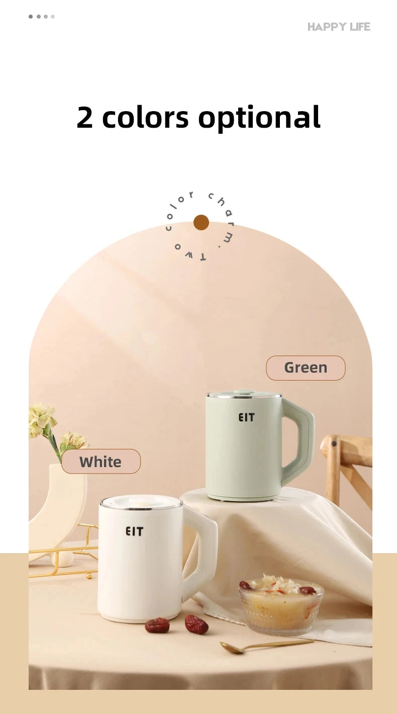 600ml Electric Kettle Health Preserving Pot Boiled Water Tea Pot Multicooker Electric Heating Cup Desktop Stew Cup 220V