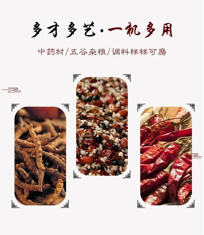 220V 800g 1400W Stainless Steel Grains Spice Crusher Household Electric Medicinal Material Crusher Ultra-fine Soybean Grinder