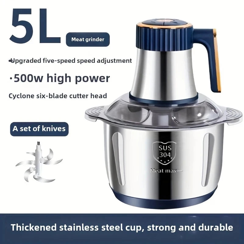 2L3L5LElectric Meat Grinder 304 Stainless Steel Multifunctional Vegetable Slicer Chopper Mincer Baby Food Processor 220V EU Plug