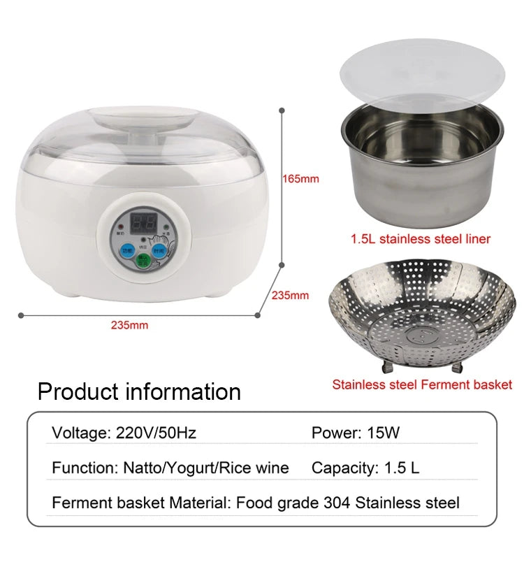 Professional Natto Making machine Multifunctional Rice Wine Yogurt Fermenter Fully Automatic fermentation equipment 110V 220V