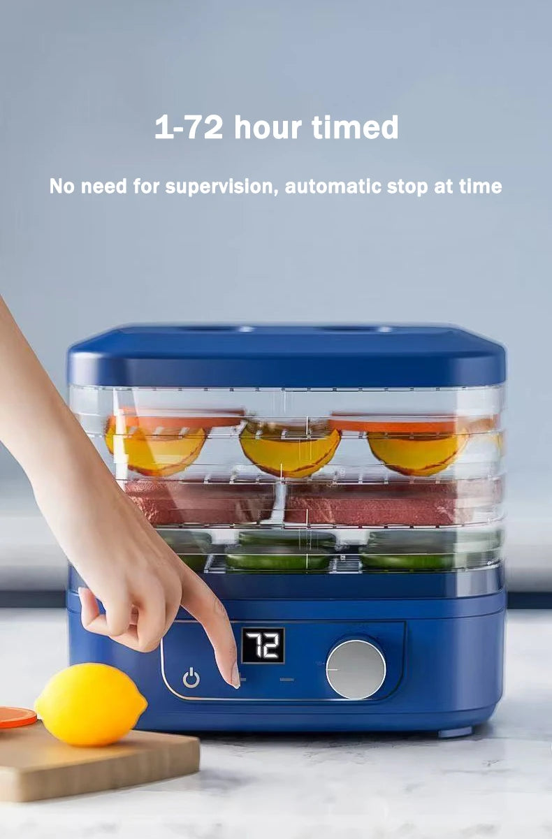 5 Trays Dried Fruit Air Dryer Multifunction Meat Vegetable Herb Drying Machine Digital Timer Temperature Control Food Dehydrator