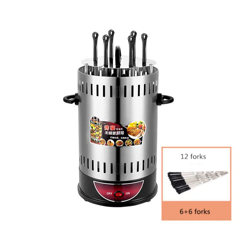 Electric Smokeless Vertical BBQ Grill Making Machine Meat Rotary Kebab Skewer Machine