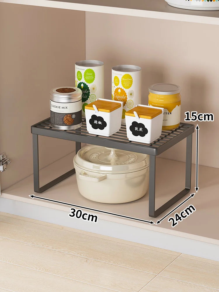 Kitchen Storage Rack Countertop Dish Pot Utensil Organizer Cabinet Inner Multi-layer Shelf Seasoning Tabletop Storage