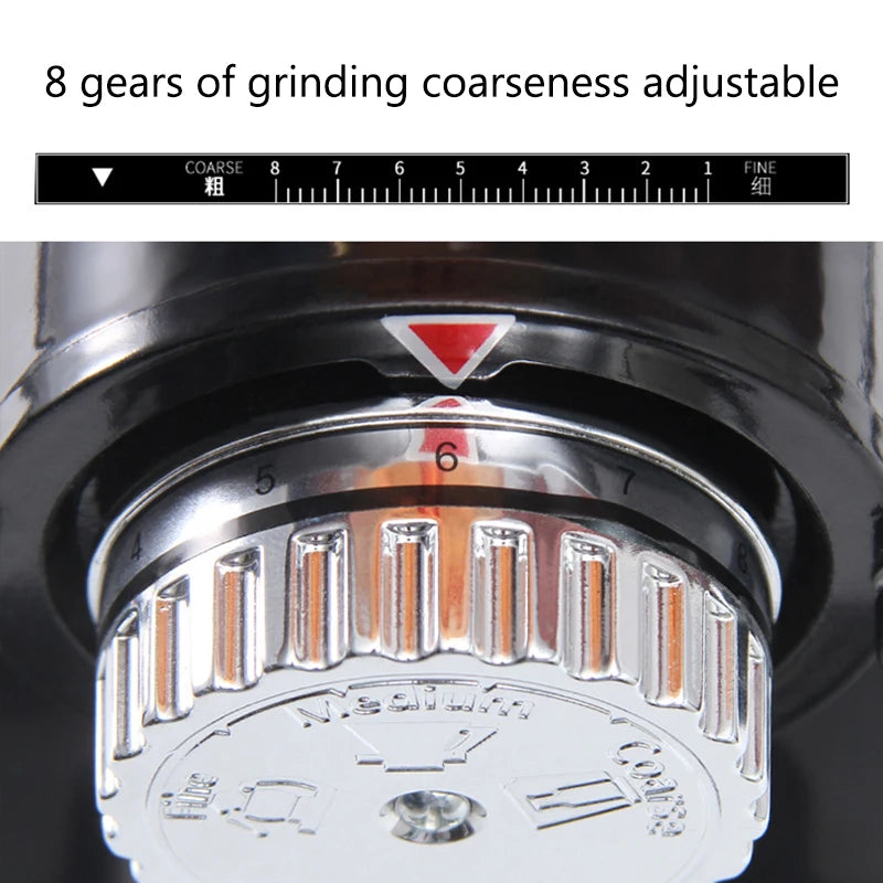 JIQI Electric Coffee Grinder Coffee Mill Bean Grinder Machine Thickness Adjustable Flat Burrs Grinding Machine 220V/110V EU US