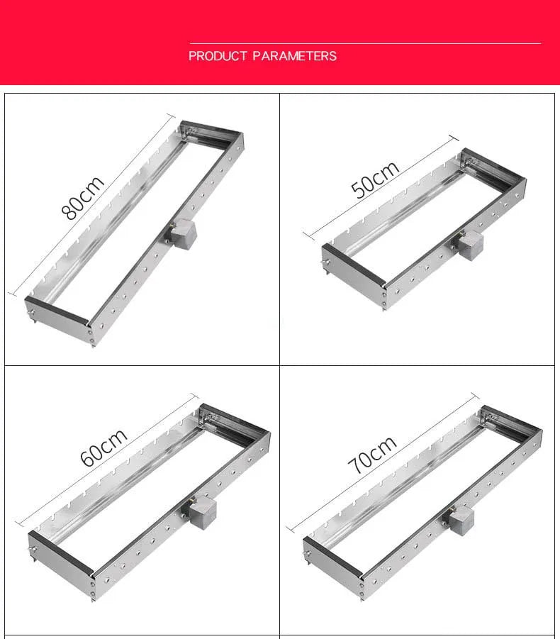 Commercial Barbecue Skewers Griddle Stainless Steel Grill Automatic Meat Rotate Machine Width Adjustable Hot Dog Roller
