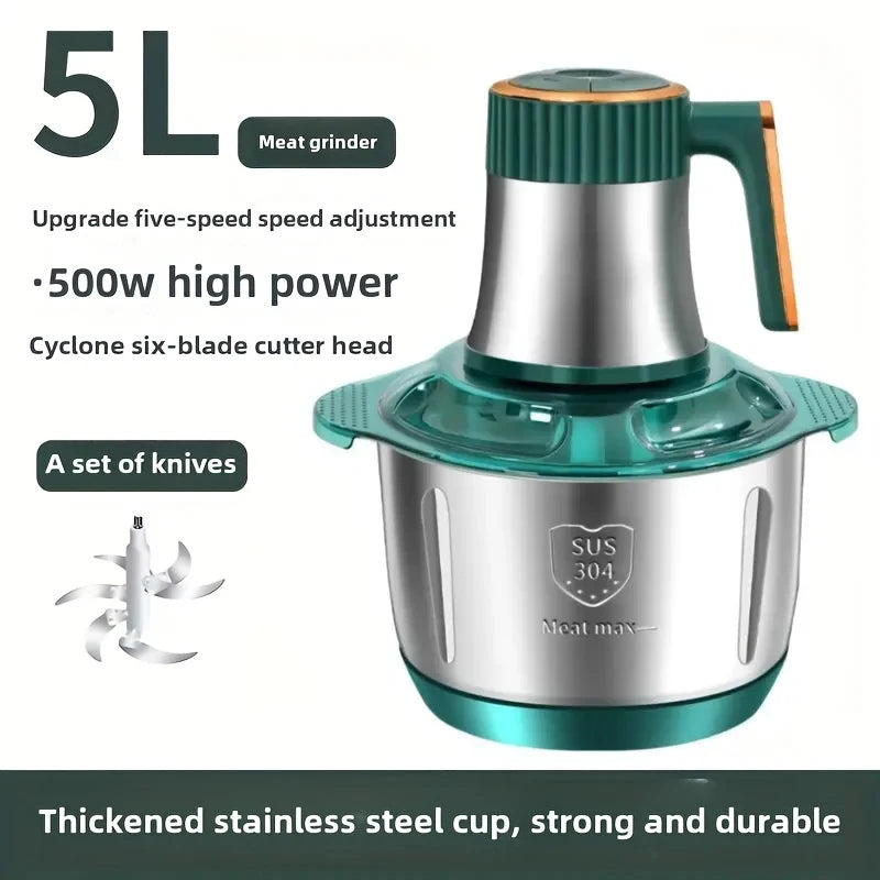 2L3L5LElectric Meat Grinder 304 Stainless Steel Multifunctional Vegetable Slicer Chopper Mincer Baby Food Processor 220V EU Plug