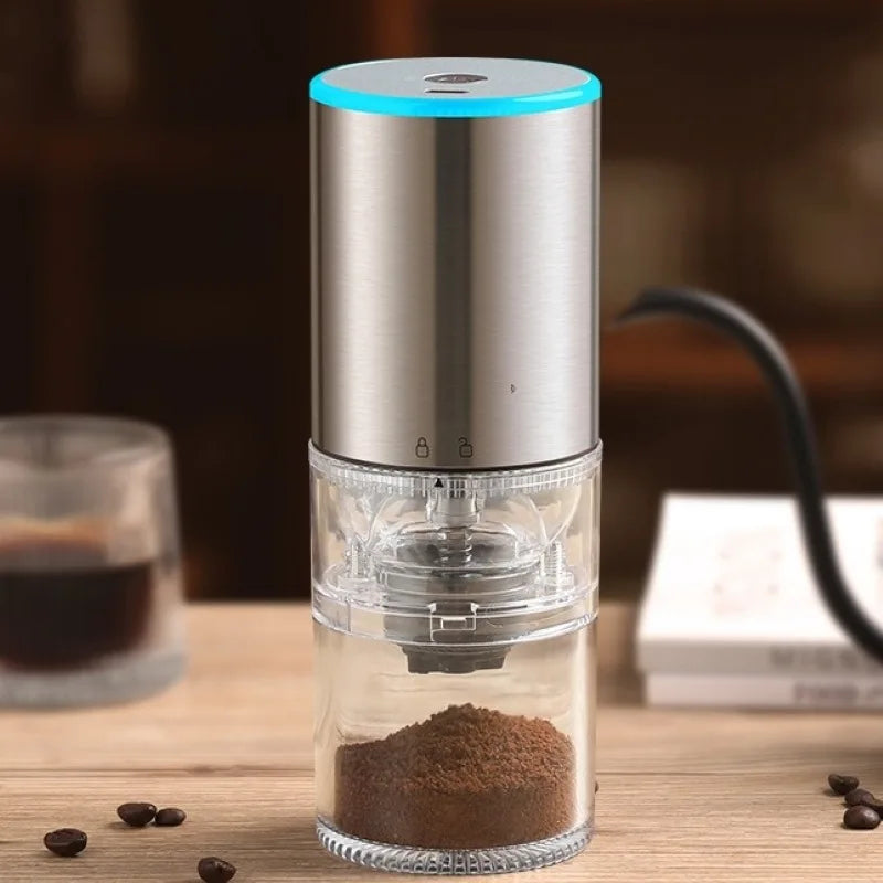 Electric Coffee Grinder Portable Espresso Machine with Brush USB Rechargeable Grinding Core Beans Mill for Cafe Home Travel