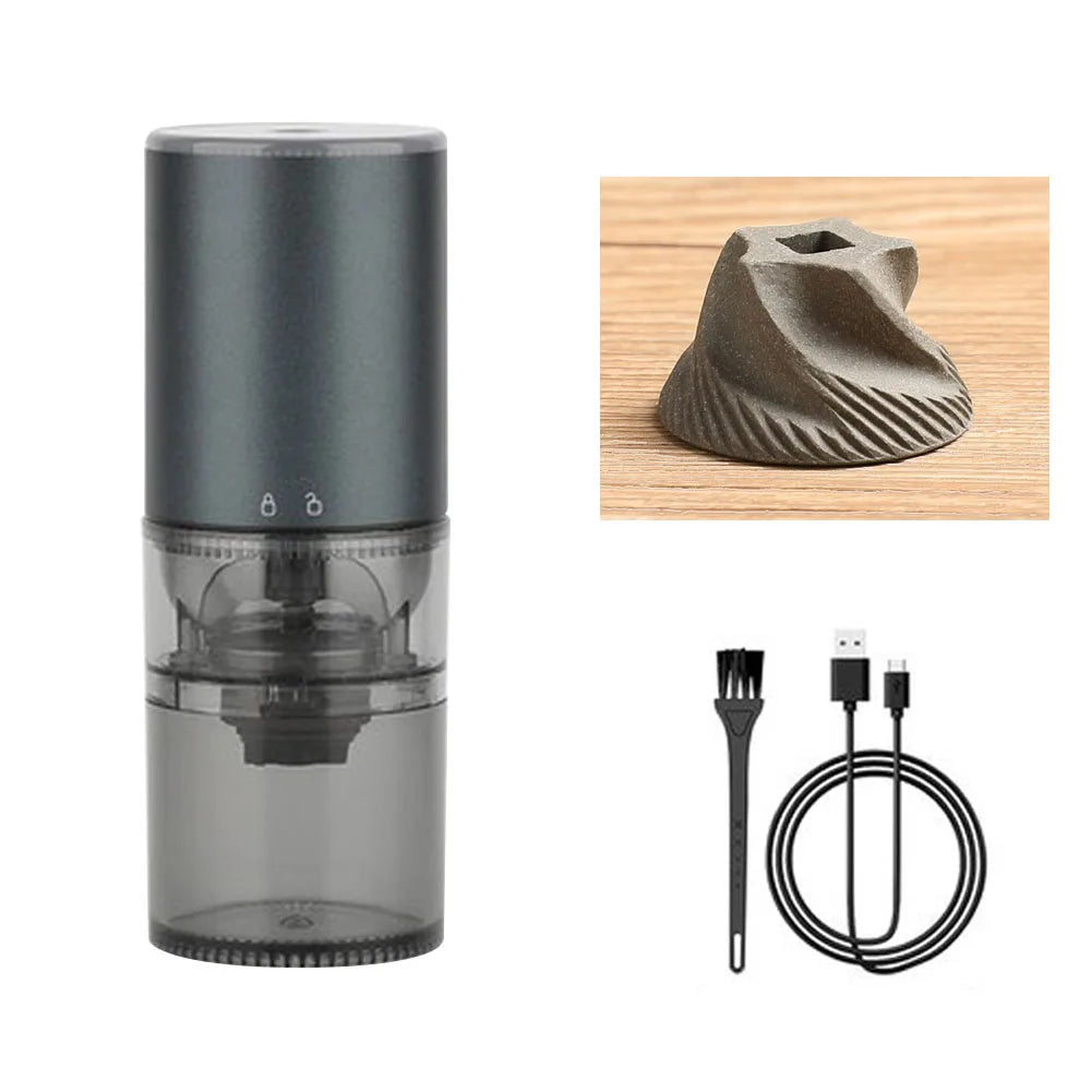 Electric Coffee Grinder Portable Espresso Machine with Brush USB Rechargeable Grinding Core Beans Mill for Cafe Home Travel