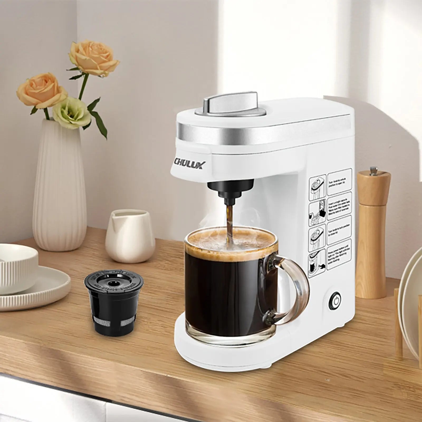 110V/220V K-Cup Capsule Coffee Maker American Style Small Capsule Coffee Machine Home Coffee Powder Brewing Machine