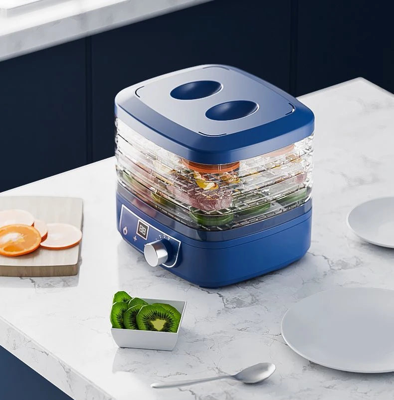 5 Trays Dried Fruit Air Dryer Multifunction Meat Vegetable Herb Drying Machine Digital Timer Temperature Control Food Dehydrator