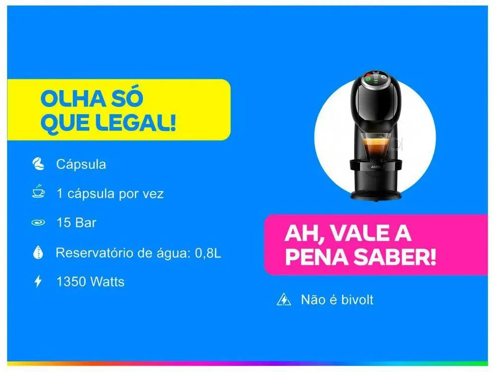Arno Nescafé Dolce Gusto Genio S Plus Capsule 15 Bar Black-220V Express Coffee Maker
