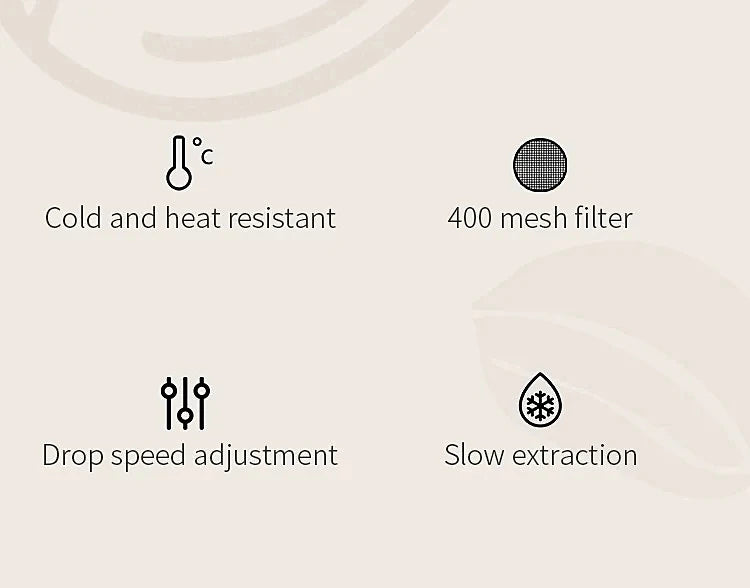 Protable Glass Drip Filter Ice Drop Coffee Maker