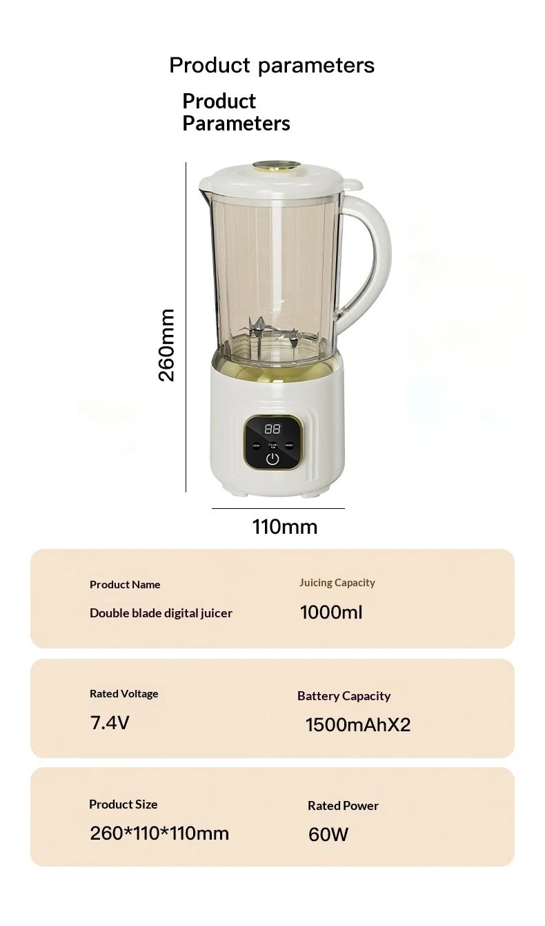 Household Juicer Blender Dual-blade
