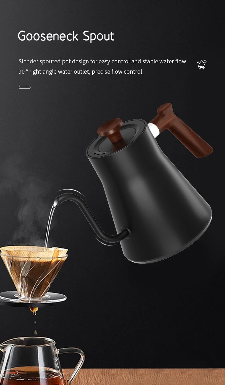 220V 110V 1200W 0.9L Gooseneck pour over coffee kettle with temperature control water tea                                                                   kettle