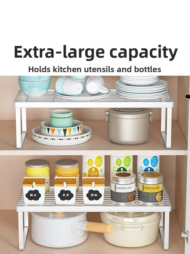 Kitchen Storage Rack Countertop Dish Pot Utensil Organizer Cabinet Inner Multi-layer Shelf Seasoning Tabletop Storage