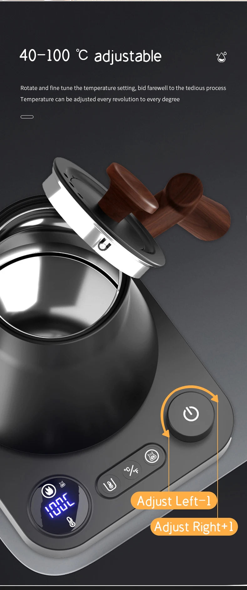 220V 110V 1200W 0.9L Gooseneck pour over coffee kettle with temperature control water tea                                                                   kettle