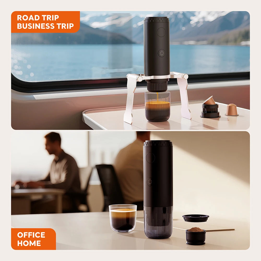 RECAFIM Wireless Electric Portable Espresso Coffee Machine for Car Home Camping Coffee Maker Fit Nespresso Dolce Capsule Powder
