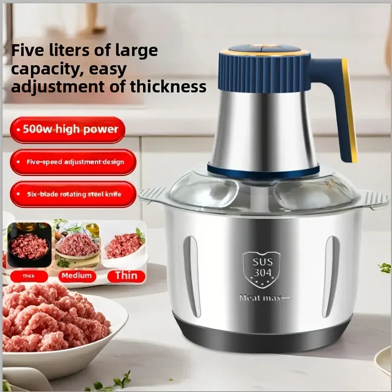2L3L5LElectric Meat Grinder 304 Stainless Steel Multifunctional Vegetable Slicer Chopper Mincer Baby Food Processor 220V EU Plug