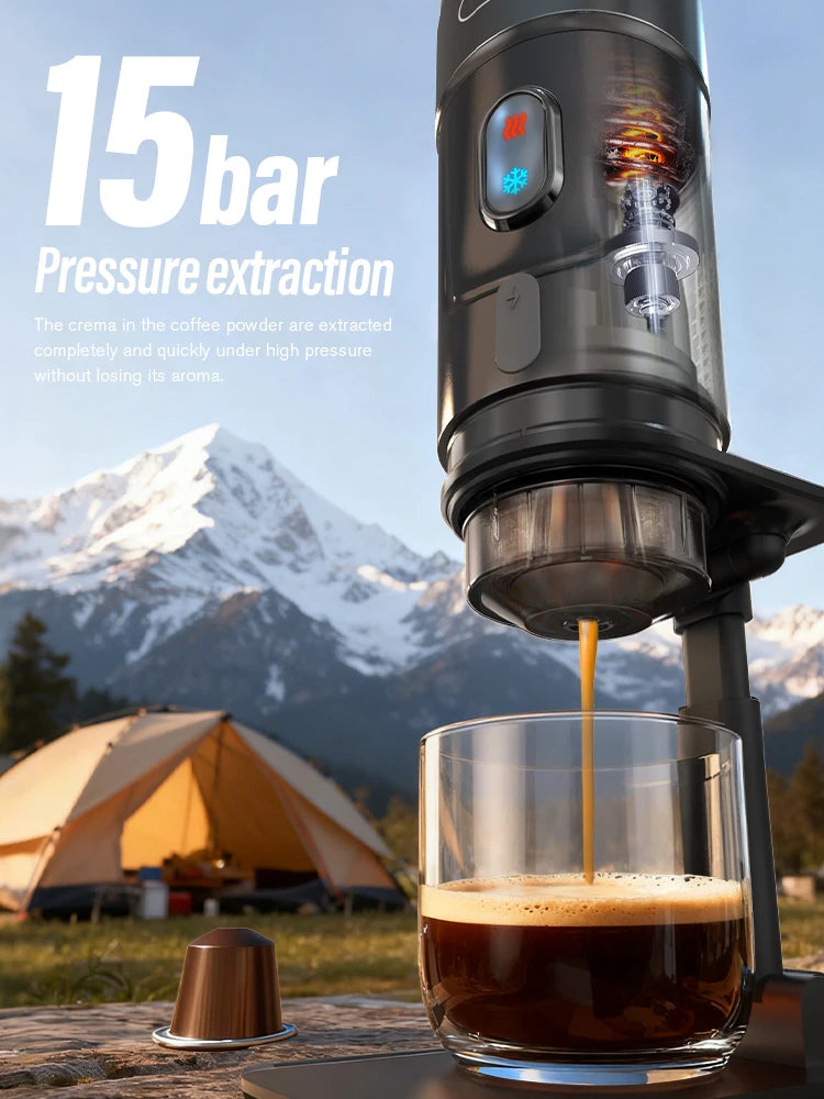 HiBREW Portable Coffee Machine for Car & Home,DC12V  Expresso Coffee Maker Fit Nexpresso Dolce  Pod Capsule  Coffee Powder H4A