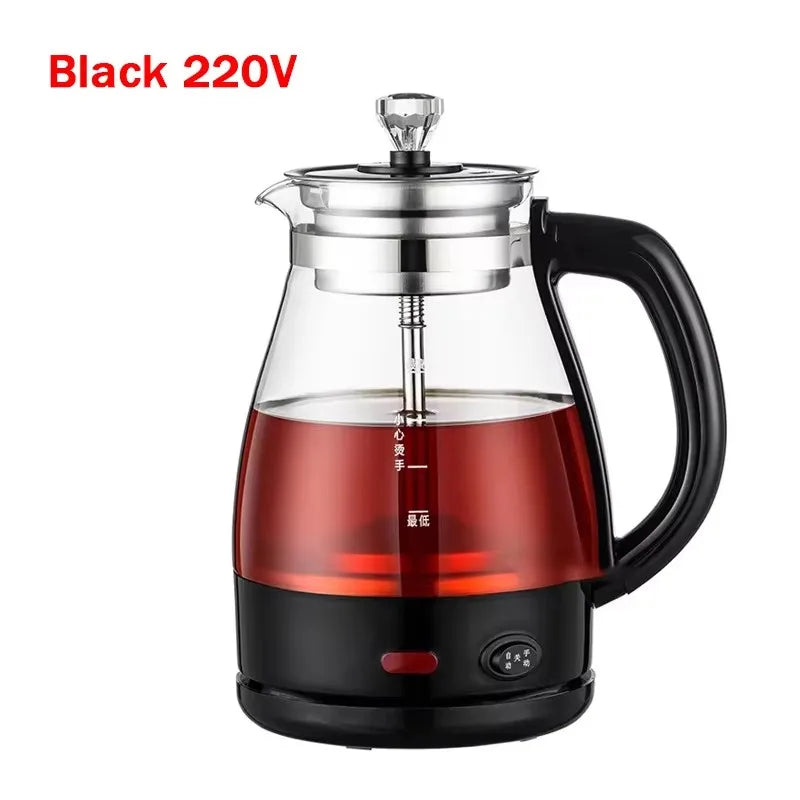 110V Electric Kettle Coffee Tea Maker 1L Thermos Black Pu 'er Glass Tea Maker Automatic Steam Spray Teapot Kettles Health Pot