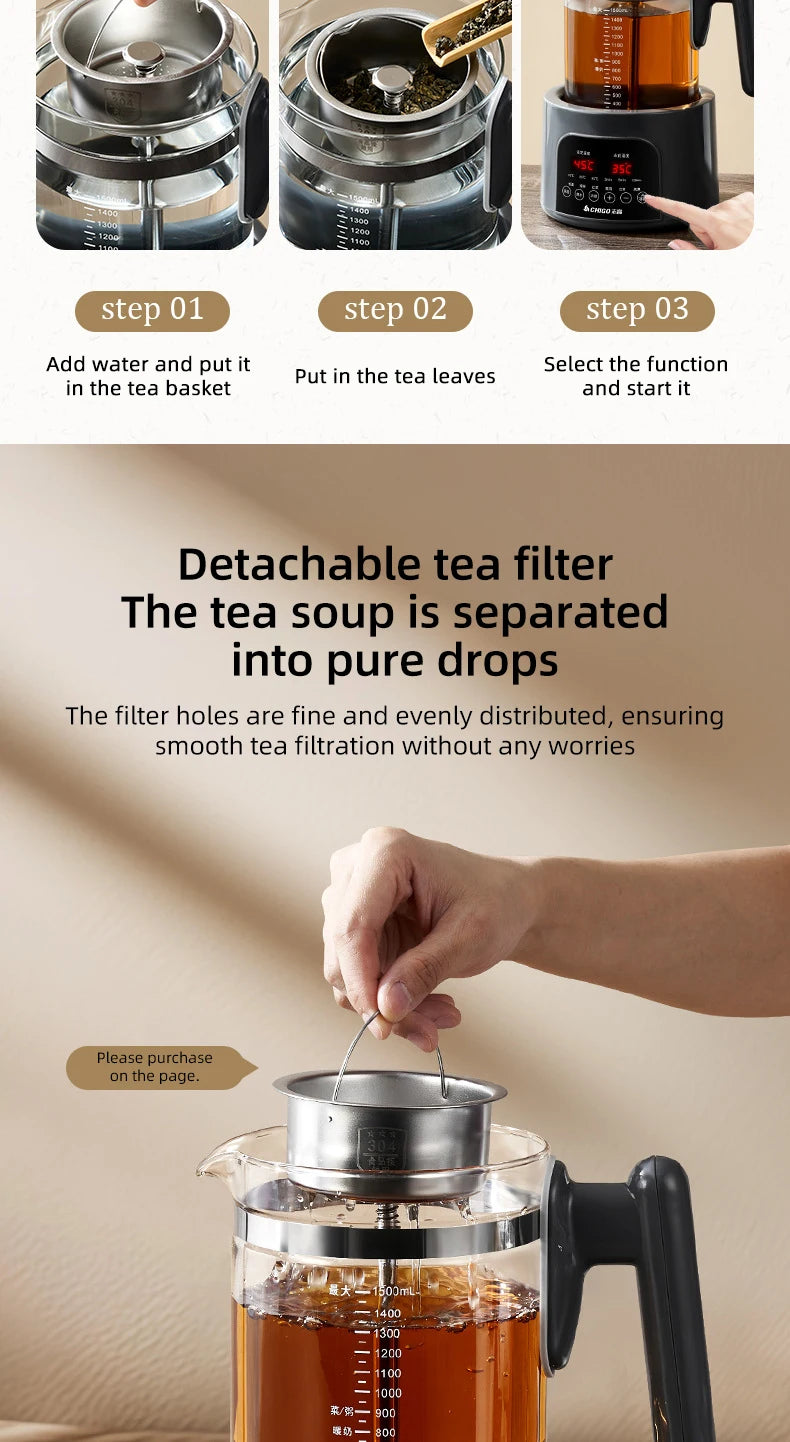1500ml Steam Spray Tea Kettle Baby Constant Temperature Milk Regulator Multifunctional Electric Kettle 72h Thermostatic Kettle