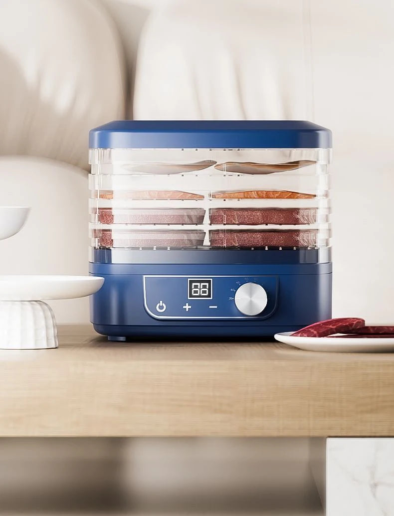 5 Trays Dried Fruit Air Dryer Multifunction Meat Vegetable Herb Drying Machine Digital Timer Temperature Control Food Dehydrator