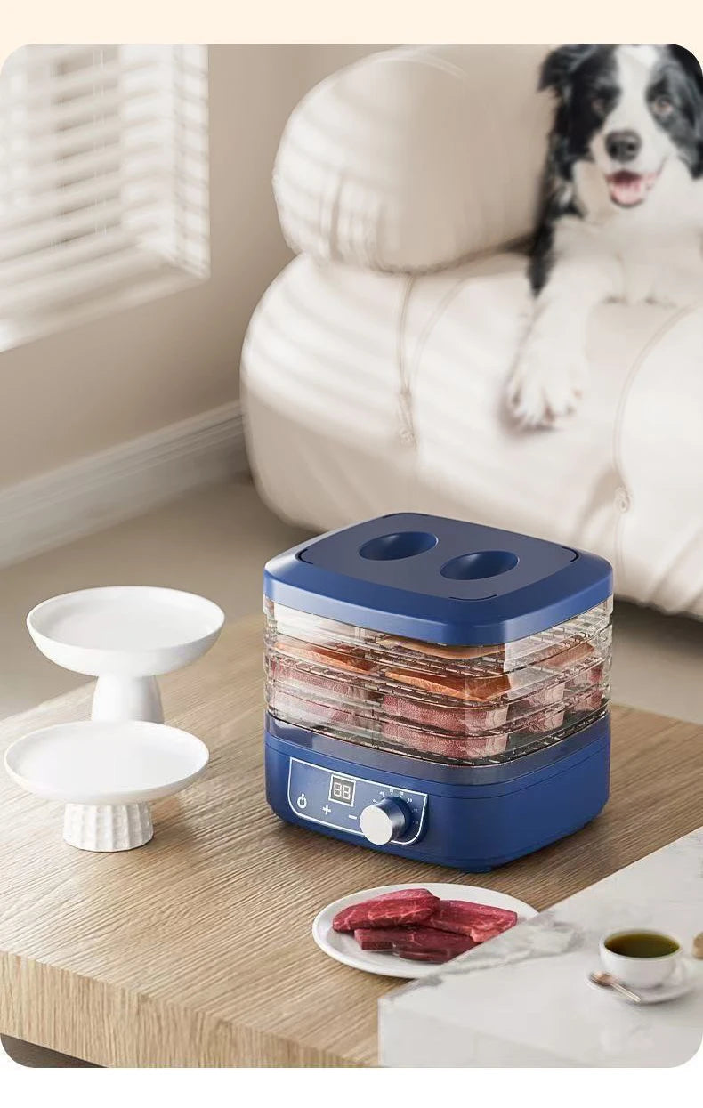 5 Trays Dried Fruit Air Dryer Multifunction Meat Vegetable Herb Drying Machine Digital Timer Temperature Control Food Dehydrator