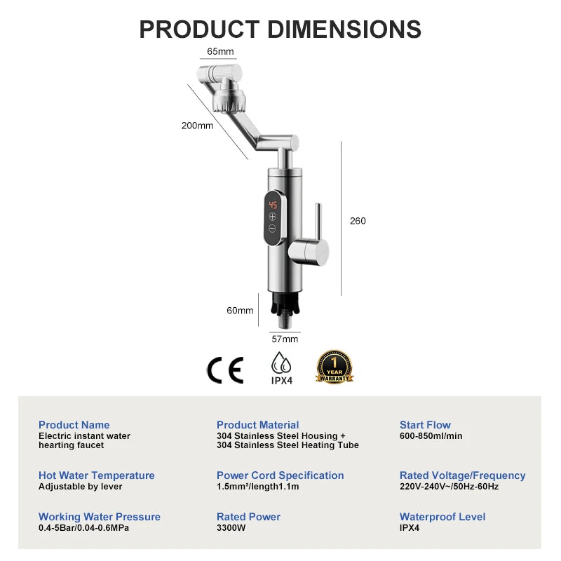 Instant Electric Tankless Water Heater