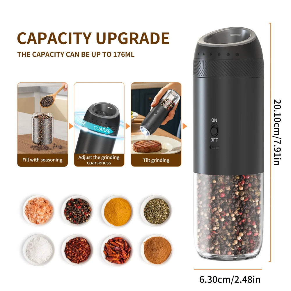 Electric Salt And Pepper Grinder with LED Light