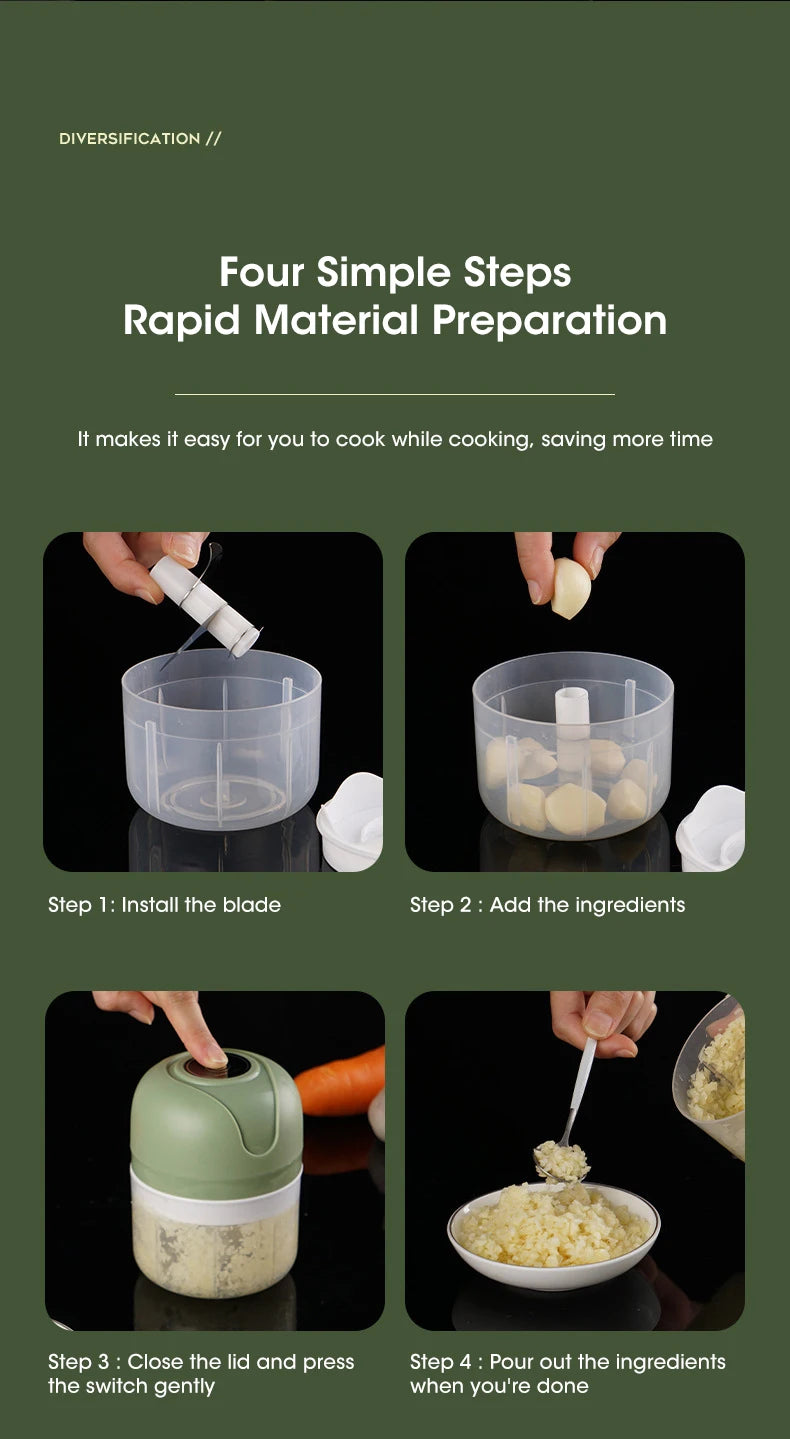 Electric Garlic Masher Crusher Portable