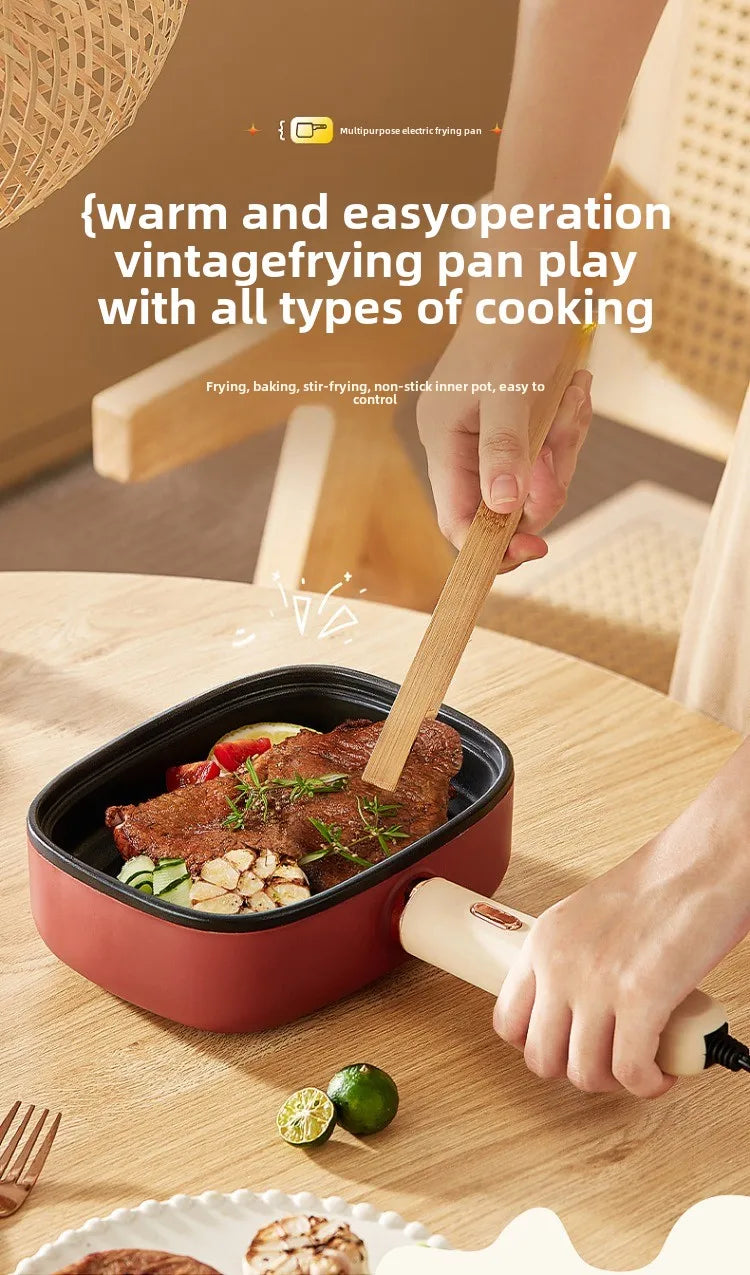 220V Non-stick Electric Steak Egg Frying Pan Home Appliance Multi Cooker for Breakfast