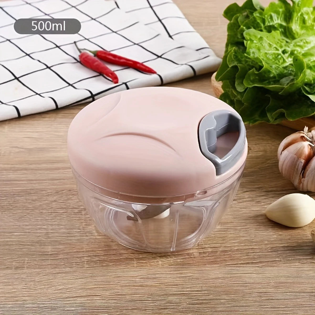 500/900ML Manual Meat Mincer Garlic Chopper Rotate Garlic Press Crusher Vegetable Onion Cutter Kitchen Cooking Accessories