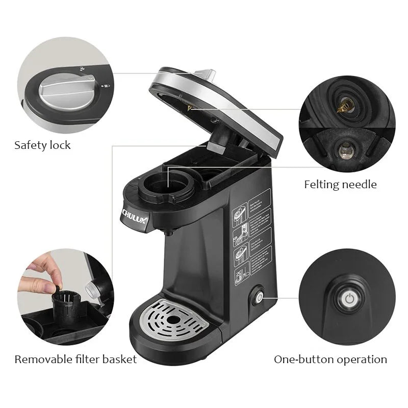 110V/220V K-Cup Capsule Coffee Maker American Style Small Capsule Coffee Machine Home Coffee Powder Brewing Machine